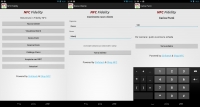 3 screenshot di NFC Fidelity, l'app per la fidelizzazione clienti